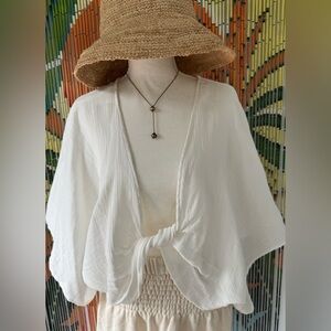 Free People Cream Twist Blouse